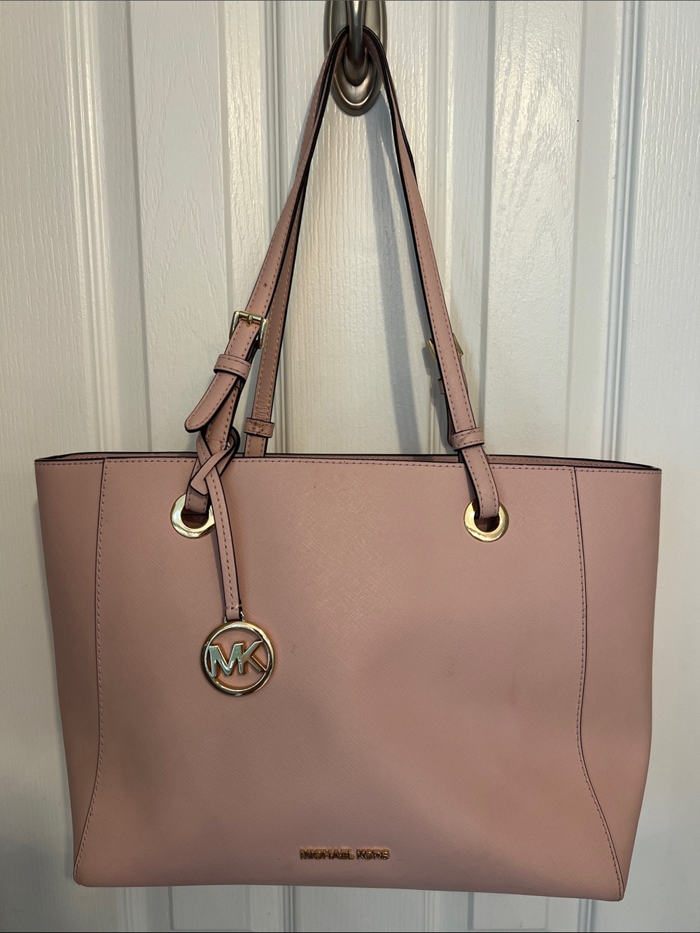 Michael Kors Blush Pink Saffiano Leather Tote with Gold Hardware